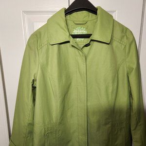 Eddie Bauer Light Green Women Trench Coat (M /Tall）
